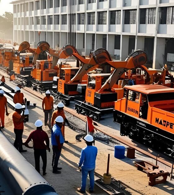 Construction site of the railway manufacturing unit Kazipet, set to enhance Indian Railways’ rolling stock production in 2025