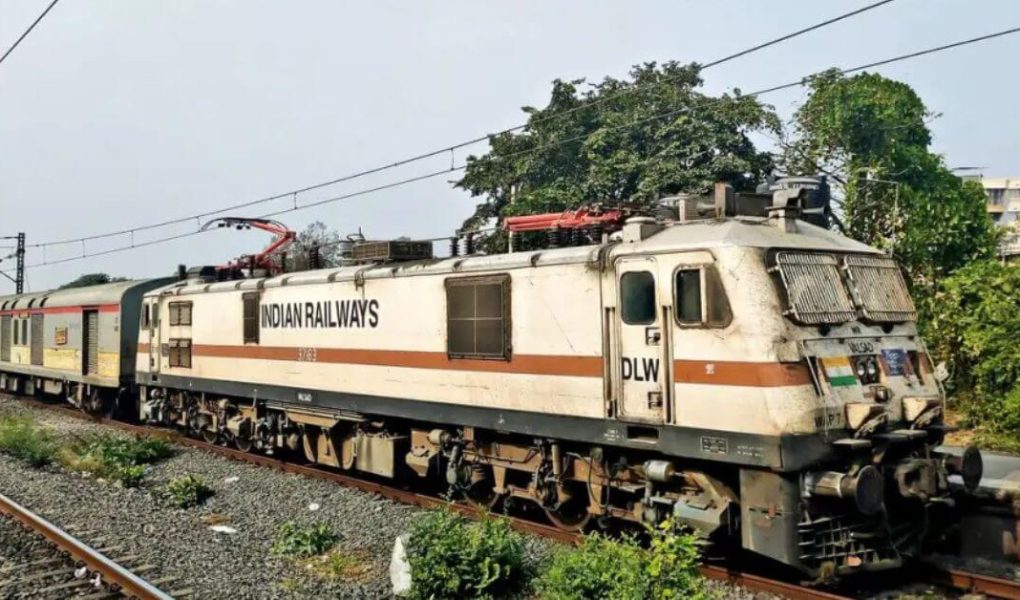 Amrit Bharat Express train in Bihar with scenic background