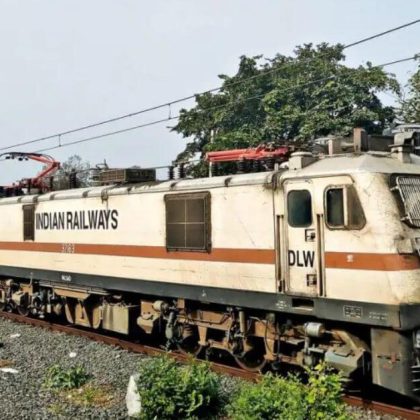Amrit Bharat Express train in Bihar with scenic background