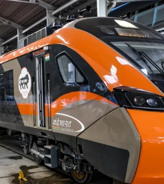Saharanpur–Lucknow Vande Bharat Express train at station platform with passengers, modern coach design, and comfort features in focus.